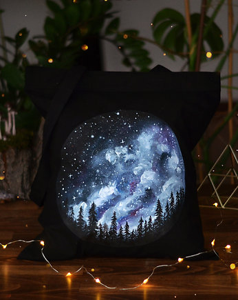 Malowana torba lub plecak  z kosmosem -zapinana, MiloMaluje