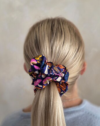 Gumka jedwabna, scrunchie, wild  magic forest MAXI, Capillum