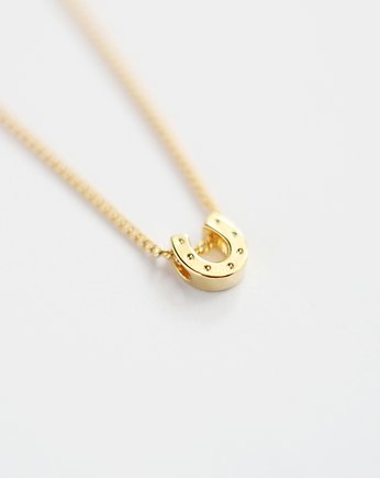 16k Gold Plated Tiny Horseshoe Necklace, Le Boho Bleu