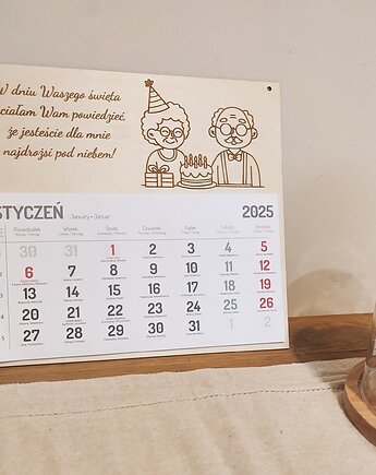 Kalendarz drewniany  na Dzień Babci i Dziadka 2025, Fiori di Antonietta