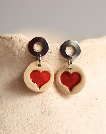 Kolczyki ceramiczne z sercem, U.to ceramika