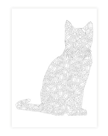 Kot Diamenty - Plakat do Kolorowania 50x70cm, Anna Grunduls Design