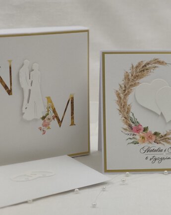 Kartka  ślubna z pudełkiem i kopertą, WB 3A, Anna Art and Crafts