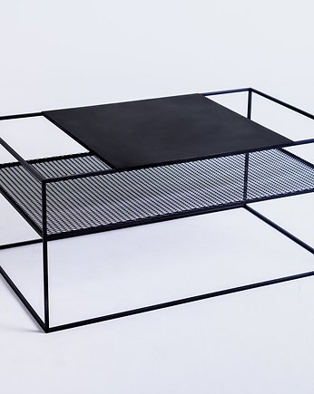 Stolik kawowy MATRIX METAL 100x60 - czarny metalowy siatka, CustomForm