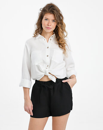 Lniane spodenki BLOOM deep black, so linen!