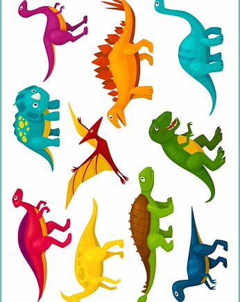 Tatuaż tymczasowy "Kolorowe dinozaury", Fotobloki and decor