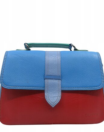 Torebka skórzana do ręki i na ramię, regulowany pasek, kolorowa eko OLIVKA, Olivka Warsaw