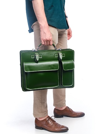 Skórzana Teczka - Aktówka - paski do przypięcia parasola  (7076), BOSCCOLO