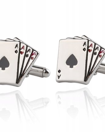 SPINKI DO MANKIETÓW koszuli KARTY ASY POKER, AKADEMIA STYLU