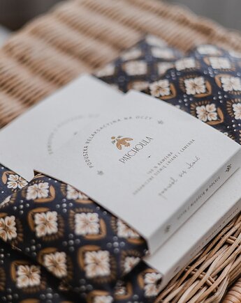 Naturalny duet - poduszka relaksacyjna na oczy i termofor z pestkami wiśni, Patchoula