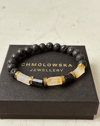 Bransoletka męska Cytryn i Turmalin, Chmolowska Jewellery