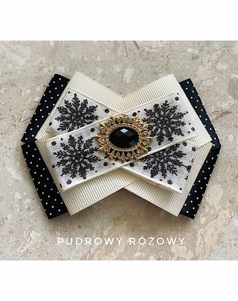 Świąteczna Brosza z kryształkiem    Mikołajki Święta, Pudrowy Różowy
