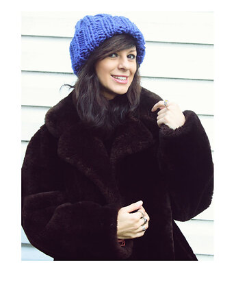 Chabrowa czapka  chunky beanie  z wełną, Mademoiselle Patrini