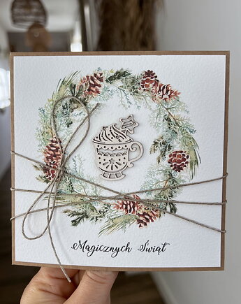 Kartka świąteczna ręcznie robiona na Boże Narodzenie Magicznych Świąt, sorte