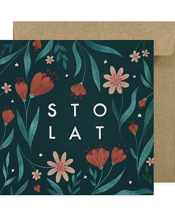 Kartka okolicznościowa Sto Lat, Leaf & Paper