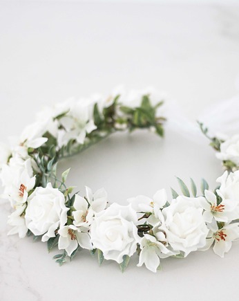 Kwiatowy wianek na głowę boho, Lola White