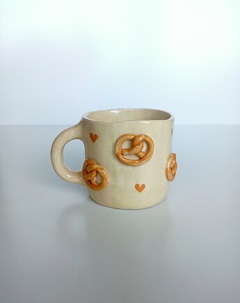Ceramiczny ręcznie robiony kubek w precelki, Ceramic Reve