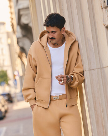 Bluza z kapturem PUFFA ZIP Honey męska, HARP TEAM