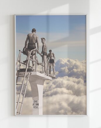 Plakat "Na własne ryzyko" (kolaż), Agnieszka Osiecka RYSUJĘ BO SIĘ NUDZĘ