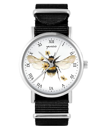 Zegarek - Bee natural - czarny, nylonowy, yenoo