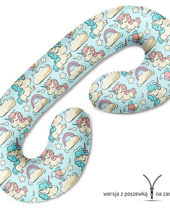Poduszka ciążowa do spania i karmienia Miętowy unicorn, Baby Love Decor