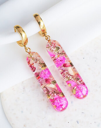 Kolczyki z kompozycją kwiatową, nature gift