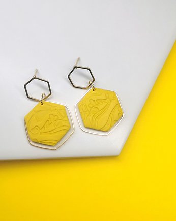 Kolczyki heksagony z glinki polimerowej modeliny Mintique, Mintique