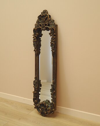 Lustro w drewnianej ramie, włoski design, lata 60, produkcja: Włochy, Przetwory design