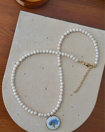 Naszyjnik z niezapominajką i jaspisem, ANKO rekodzielo