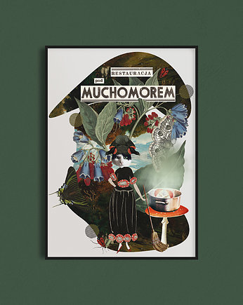 Kolaż, plakat dekoracyjny CZAROWNICA, Into collage