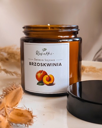 BRZOSKWINIA Świeca sojowa o słodkim owocowym zapachu idealna na prezent, Dary Rusałki