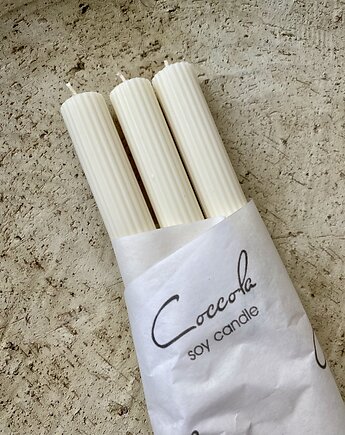 Świeca ekologiczna sojowa dekoracyjna stołowa "Linea" 25cm, Coccola JEWELLERY