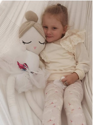 Lalka szmaciana personalizowana XXL 90 cm + zestaw opasek, Little Angels