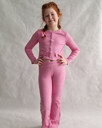 Różowy komplecik: kardigan i legginsy, ilunga