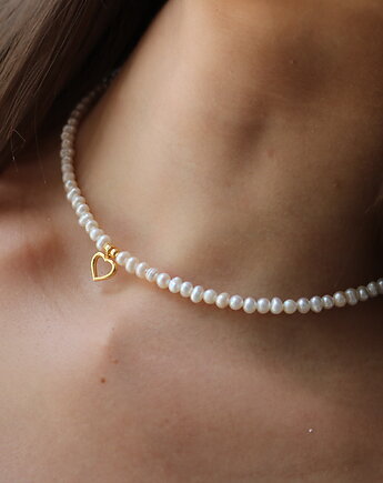 Choker naszyjnik perły naturalne- srebro 925 pozłacane, Coccola JEWELLERY