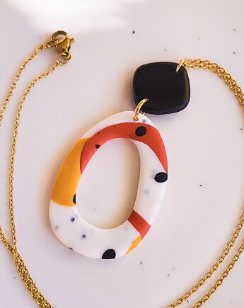 Naszyjnik geometryczny wisiorek z zawieszką akcesoria w kolorze brązowym ,boho, Dary Rusałki