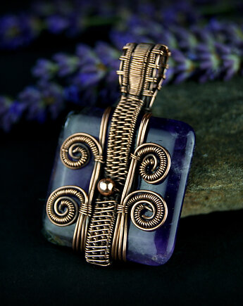 Wisior z ametystem, Blue Pearl Art