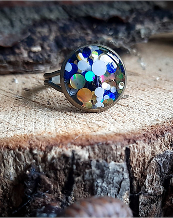 Pierścionek Kolorowy miedziany , Figa handmade accessories