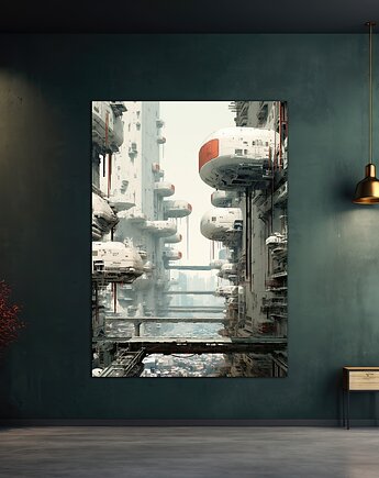Futurystyczna Japonia, Cyberpunk - Plakat - Loft, Minimalizm, Black Sapphire Art