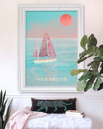 Plakat Morze Bałtyckie - żaglówka, minimalmill