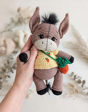 Osiołek na szydełku 26 cm Amigurumi - na prezent, Aveloria