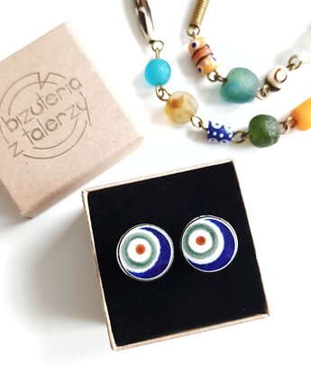 Spinki Bolesławiec, biżuteria z talerzy