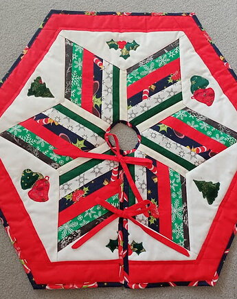 Dywanik, podkład, spódnica pod choinkę, pokrowiec na stojak, Helena Kamińska