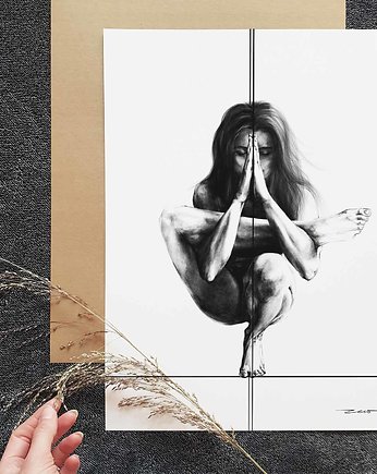joga grafika ilustracja print  yoga drawing, zew.gallery