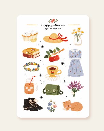 Późne lato - arkusz papierowych naklejek A6, Och Monika
