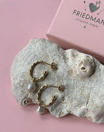 Kolczyki Plates Gold - srebro 925 pokryte 24K złotem, Friedman Jewelry