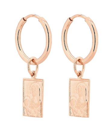 Kolczyki z medalikami z różowego złota, SOTHO