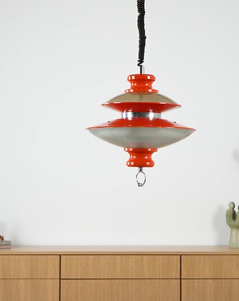 Lampa wisząca, włoski design, lata 70, produkcja: Włochy, Przetwory design