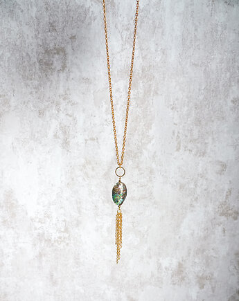 Długi naszyjnik wisior z muszlą Paua, AT NOON