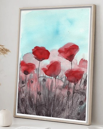 Oryginalna akwarela. Maki A4, Malgorzata Domanska